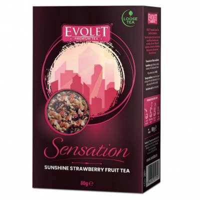 Ceai vrac Sunshine Strawberry Fruit Tea Evolet Premium Sensation 80g